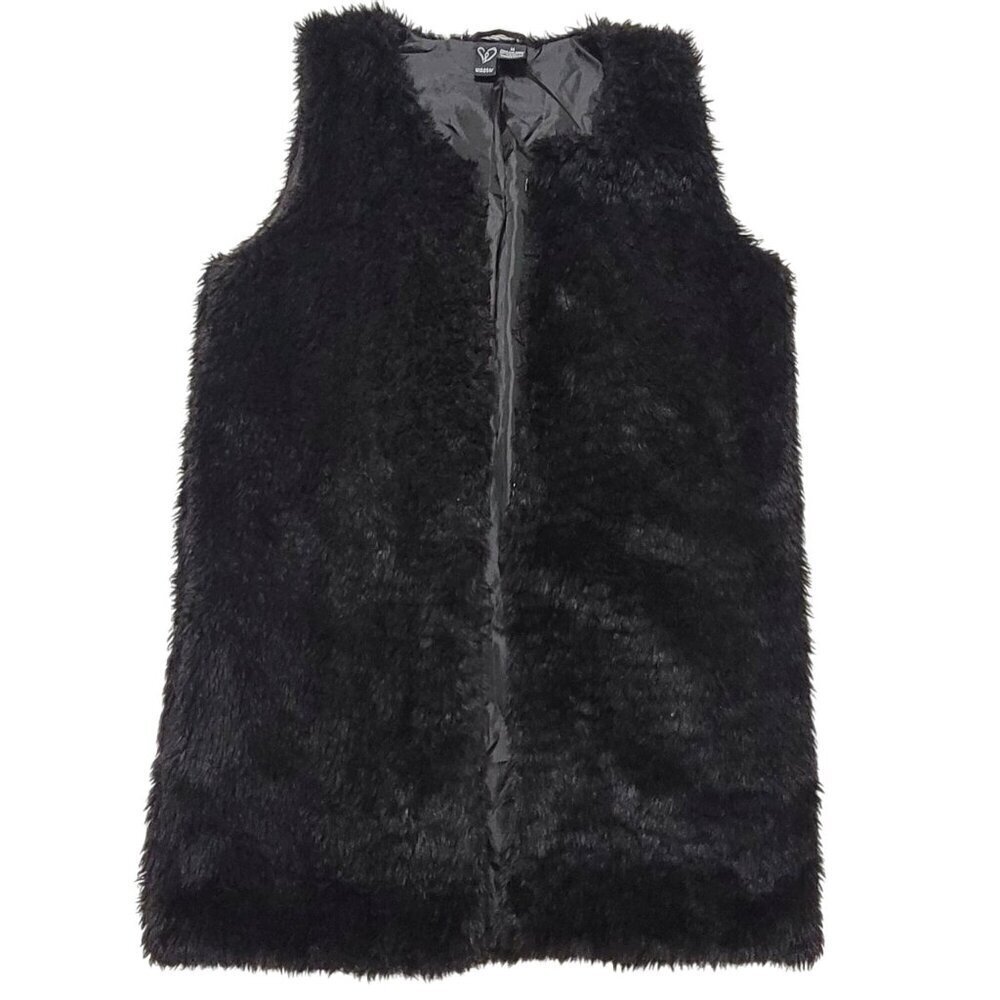 Windsor Black Faux Fur Vest M Boho Witchy‎ Whimsigoth